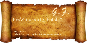 Grünczveig Fabó névjegykártya